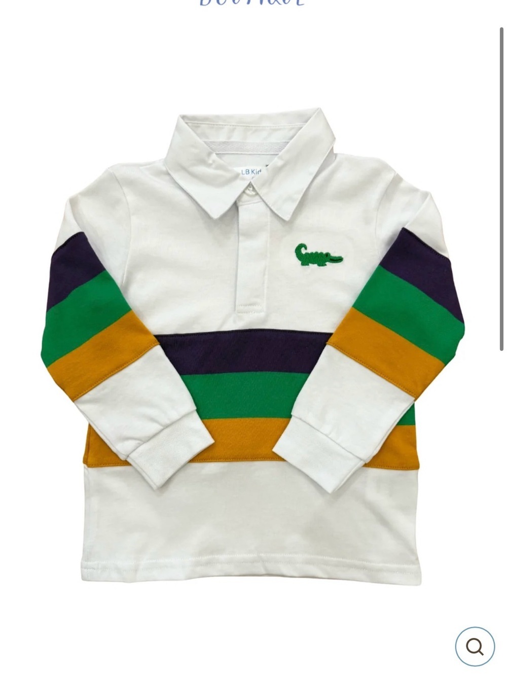Lulu Bebe Mardi Gras Long Sleeve Rugby shirt Gameday Sz 4T unisex boys Girls